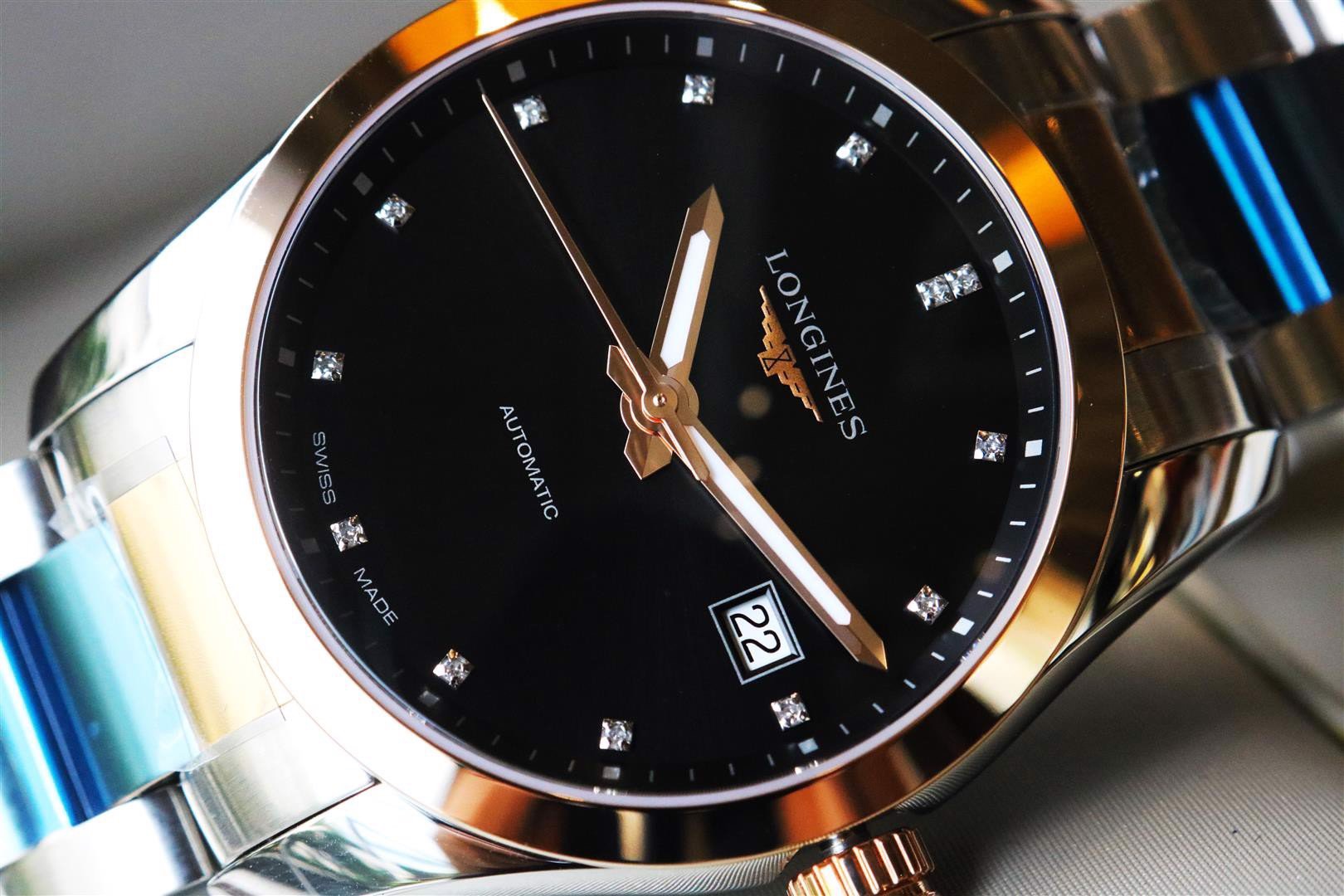 LONGINES Conquest Classic Black Diamond Dial Automatic Men’s Watch L2.785.5.58.7 L27855587