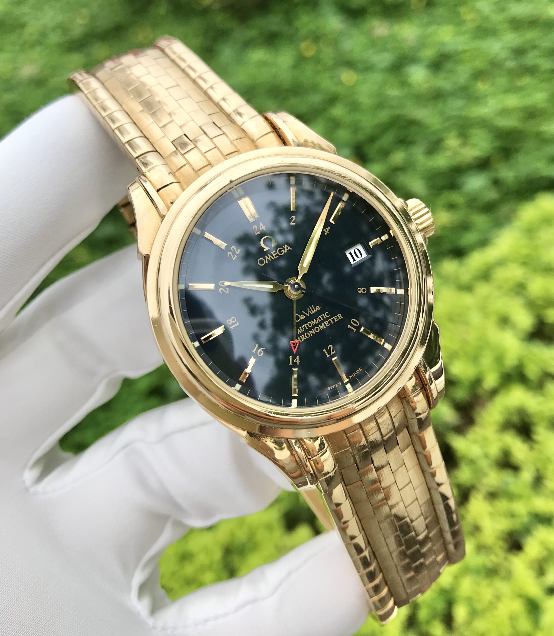 Omega 4633.80.33 Deville Co-Axial Chronometer GMT vẩy rồng 18K Gold 46338033