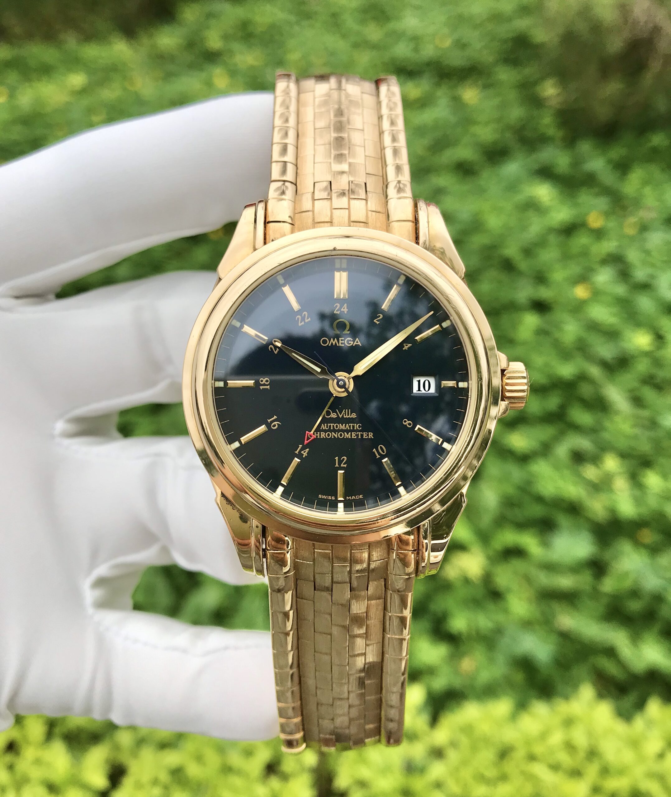Omega 4633.80.33 Deville Co-Axial Chronometer GMT vẩy rồng 18K Gold 46338033