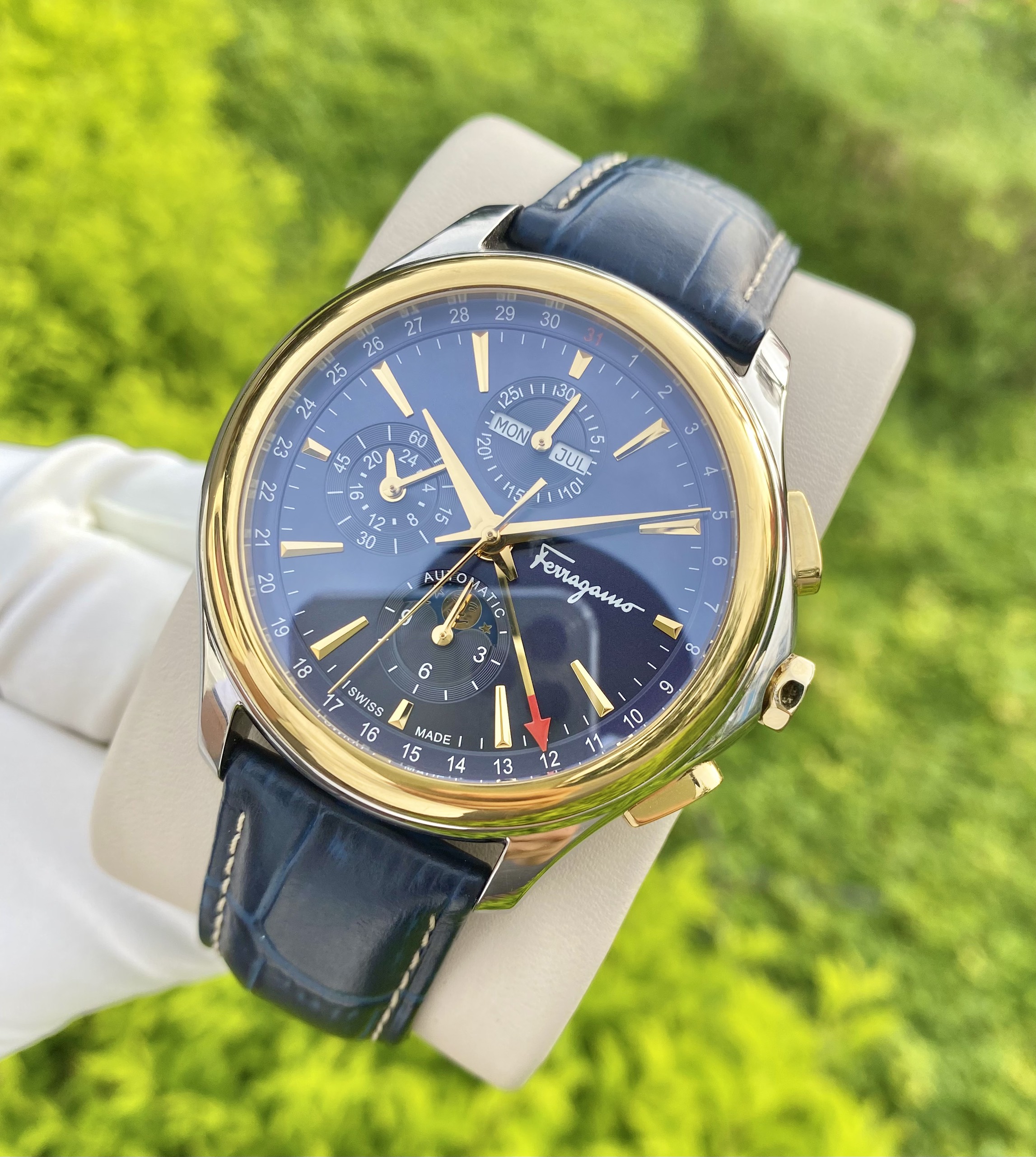 Salvatore Ferragamo Moonphase Calendar Blue FFU020016