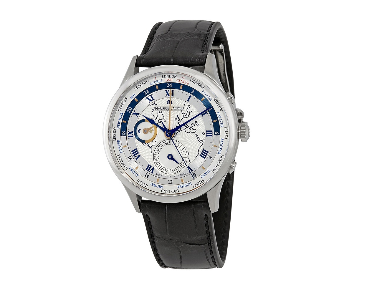 Maurice Lacroix Masterpiece Worldtimer MP6008-SS001-111 MP6008SS001111