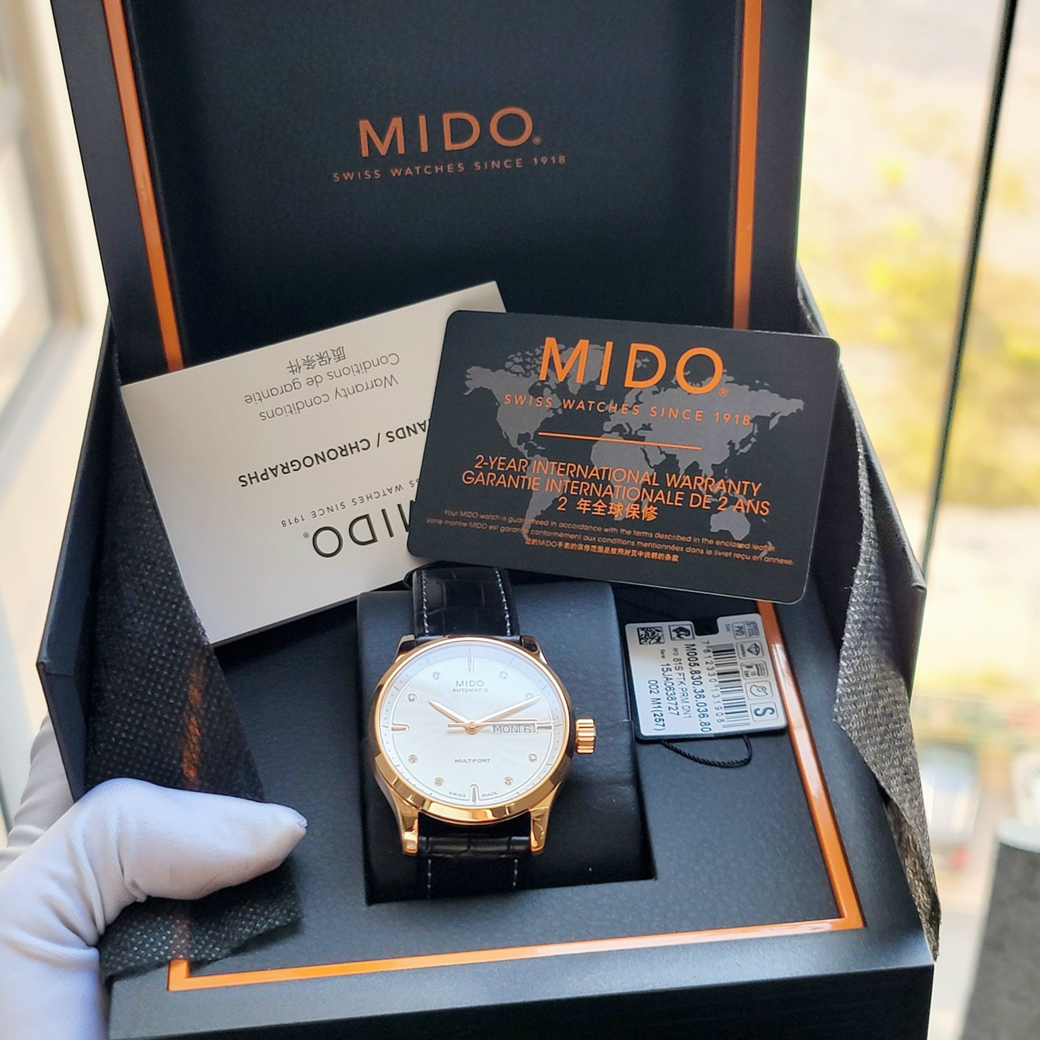 Mido Multifort Diamond Day Date M005.830.36.036.80 M0058303603680