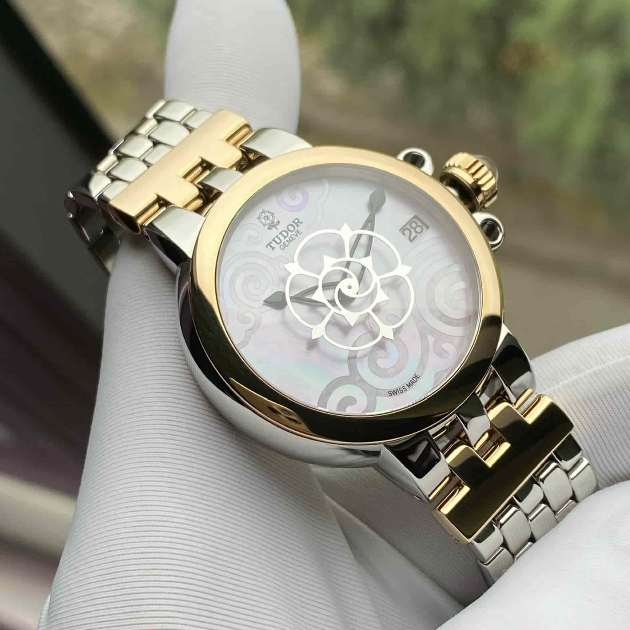 Tudor Clair De Rose Automatic Mother of pearl Dial Stainless Steel Ladies Watch 35701