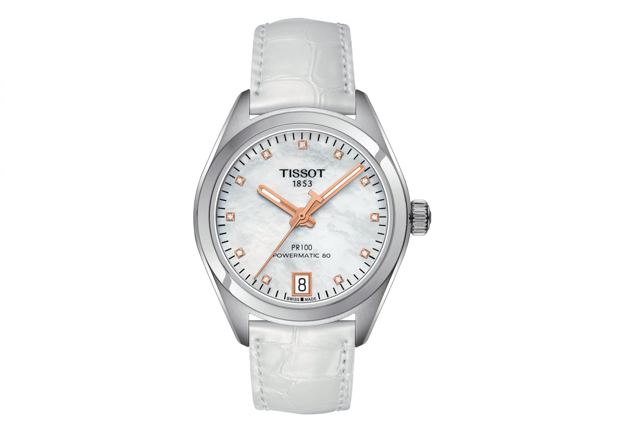 Tissot PR 100 Automatic Diamond White MOP Dial Ladies Watch T101.207.16.116.01 T1012071611601